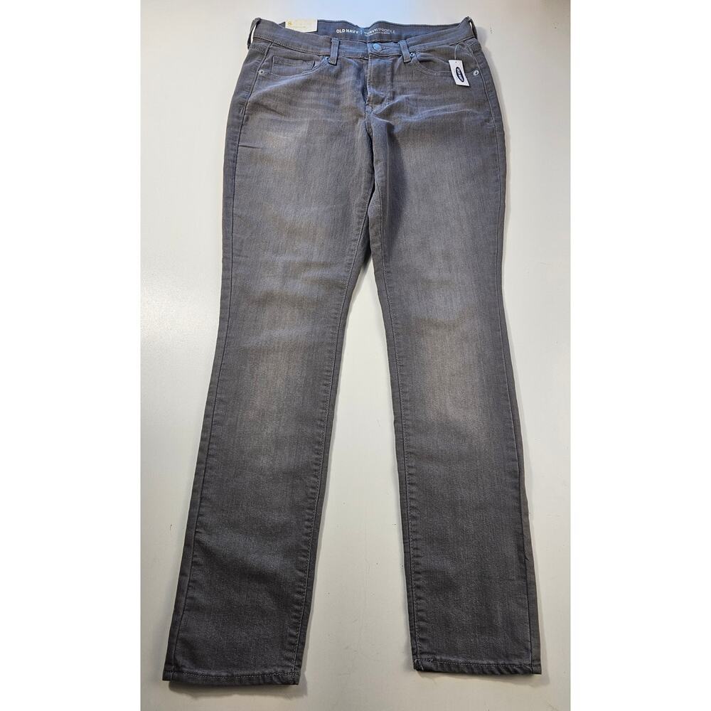 NWT old navy curvy famous jeans mid rise stretch  grey wash size 8 dark grunge